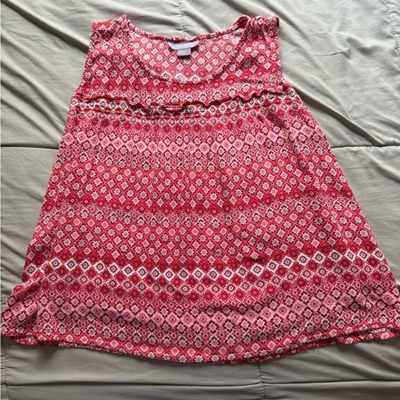 Red Boho Sleeveless Blouse - Lightweight & Comfy - Picture 1 of 5